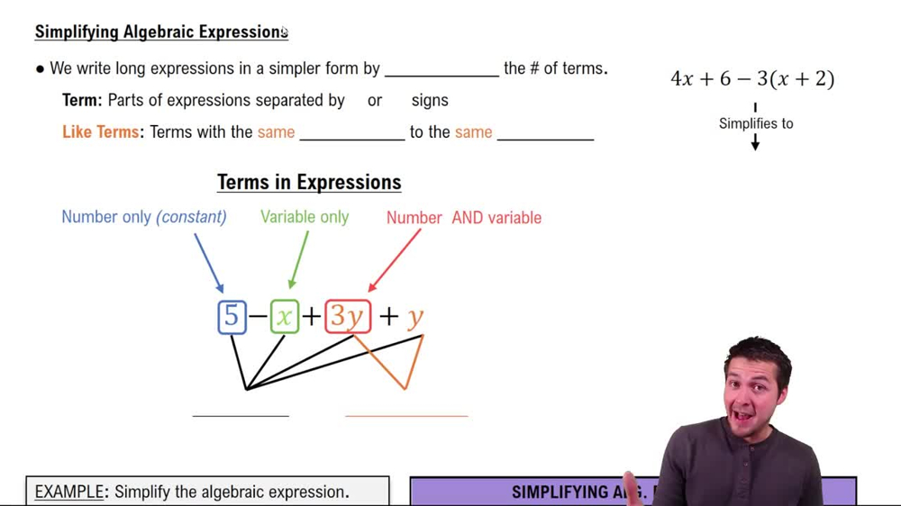 Simplifying Algebraic Expressions