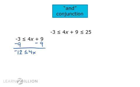 Solve compound conjunction inequalities with 1 variable