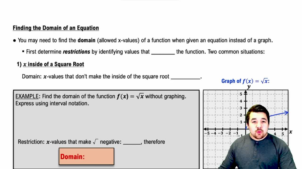 Finding the Domain of an Equation