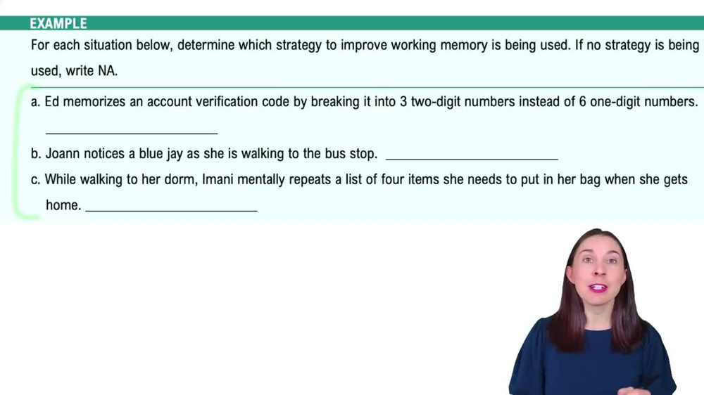 Storage - The Three Box Model of Memory Example 3