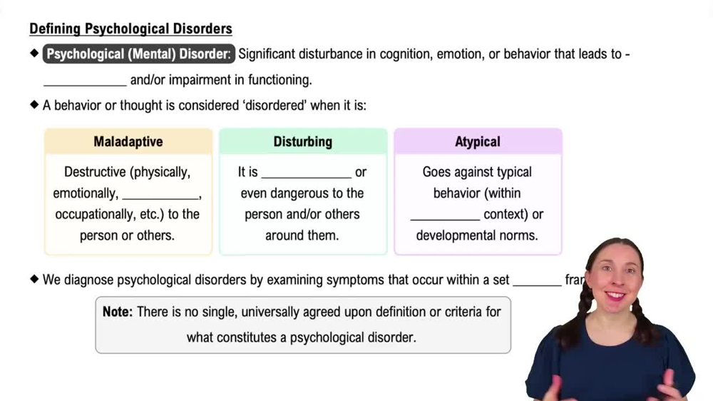 Defining Psychological Disorders