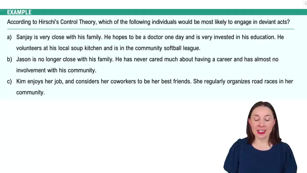 Theoretical Perspective on Deviance Example 6