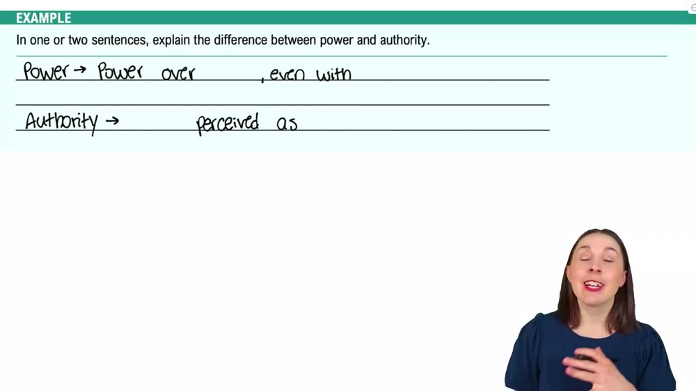 Power & Authority Example 1