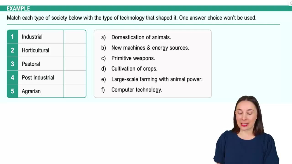 Types of Societies Example 1