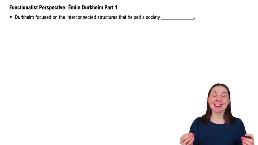 Functionalist Perspective: Emile Durkheim Part 1