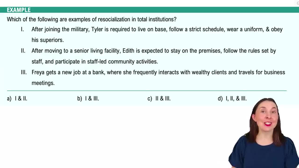 Resocialization and Total Institutions Example 1