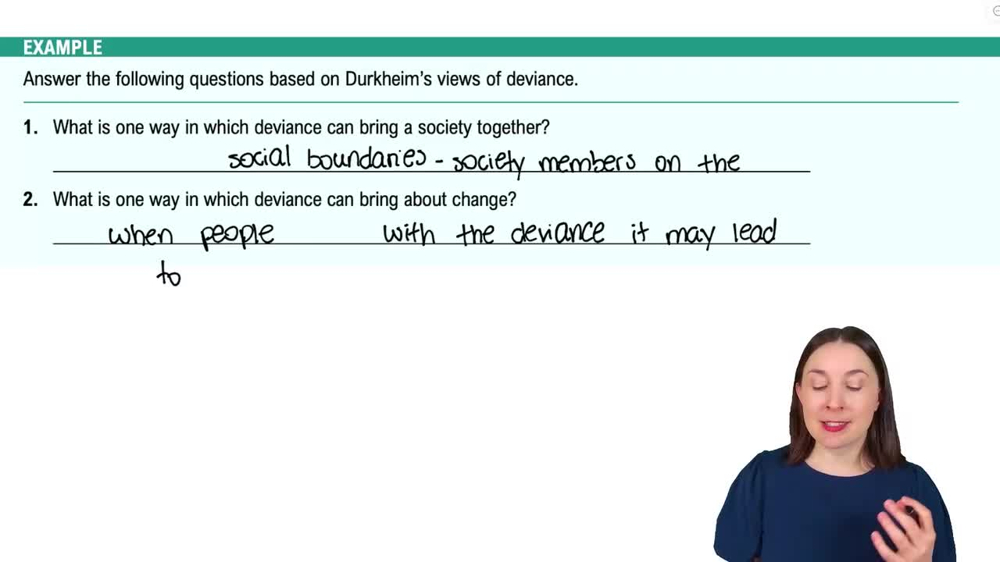 Theoretical Perspectives on Deviance Example 1