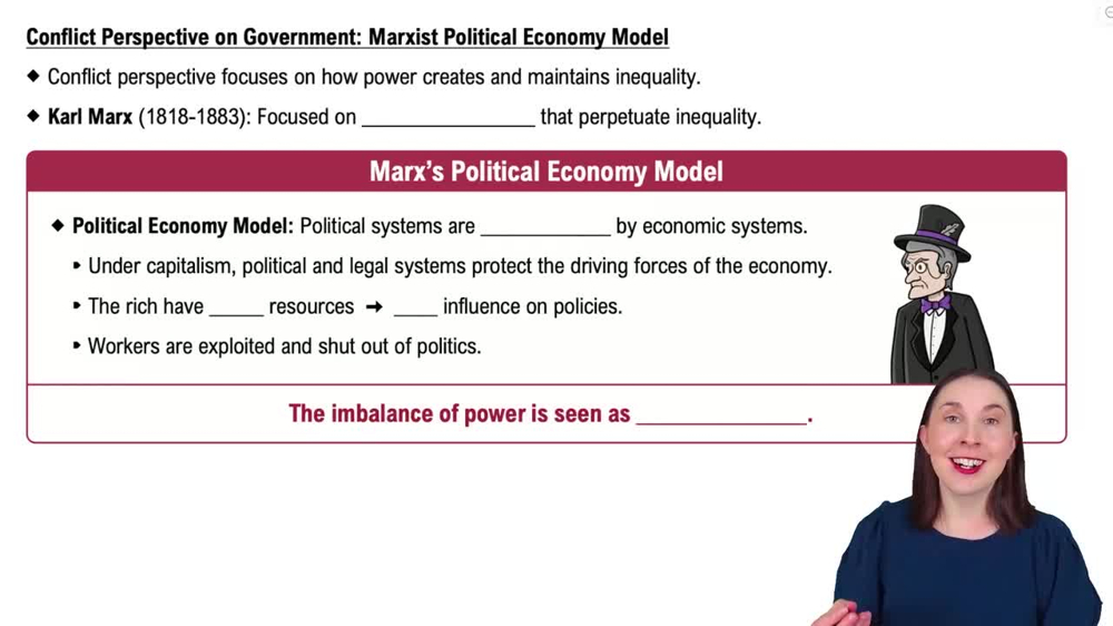Conflict Perspective on Government: Marxist Political Economy Model