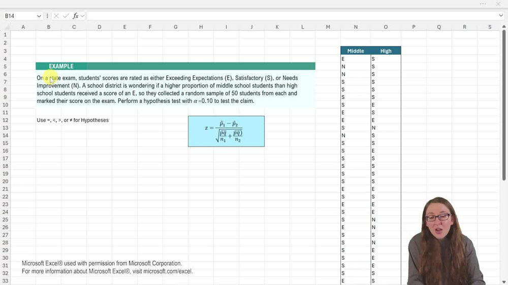 Two Proportions Hypothesis Test - Excel Example 1