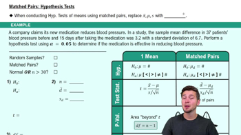 Matched Pairs: Hypothesis Tests