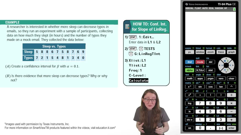 Confidence Interval for the Slope of a Regression Line Example 5