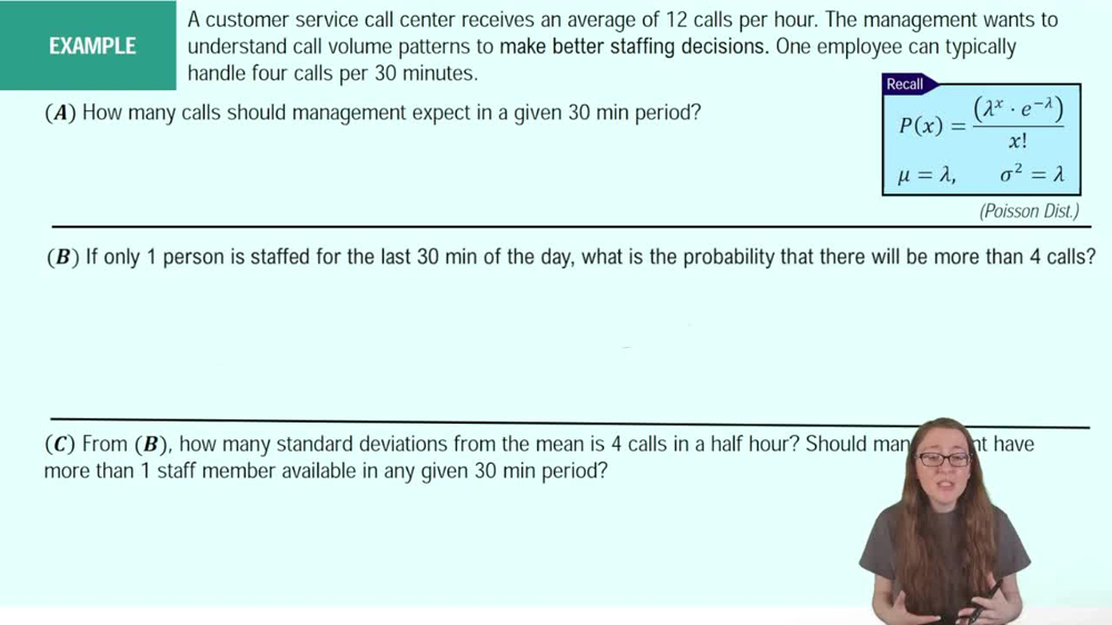 Finding Probabilities Using the Poisson Distribution Example 2