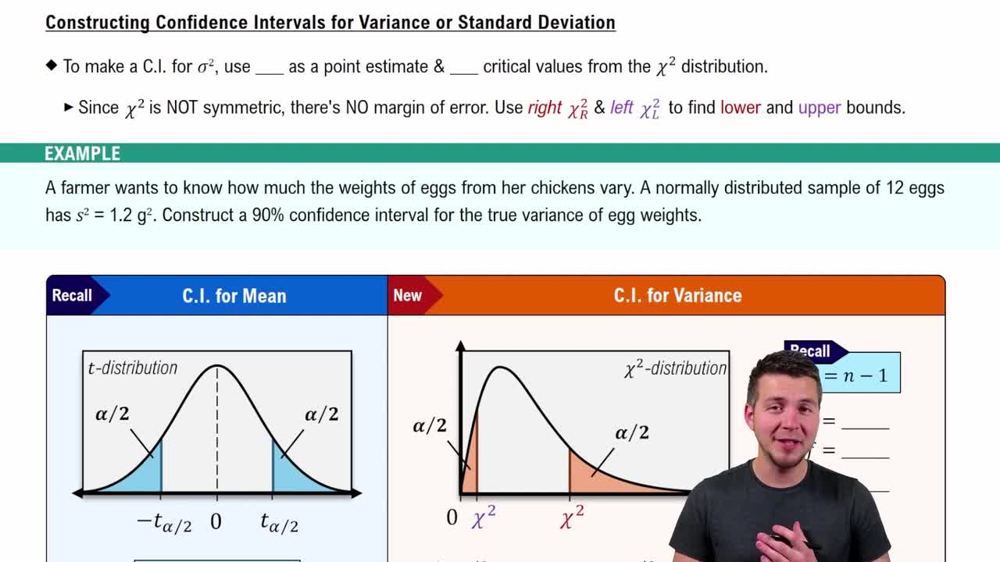 Constructing Confidence Intervals for Variance or Standard Deviation
