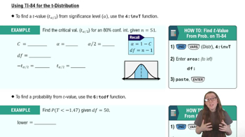 Finding t-Values Using a TI-84
