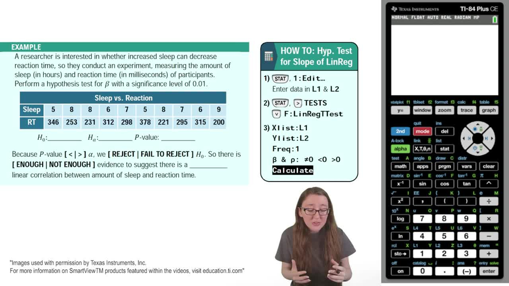 Hypothesis Test for the Slope of a Regression Line Example 2
