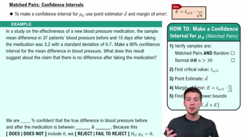 Matched Pairs: Confidence Intervals