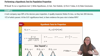 Performing Hypothesis Tests: Proportions