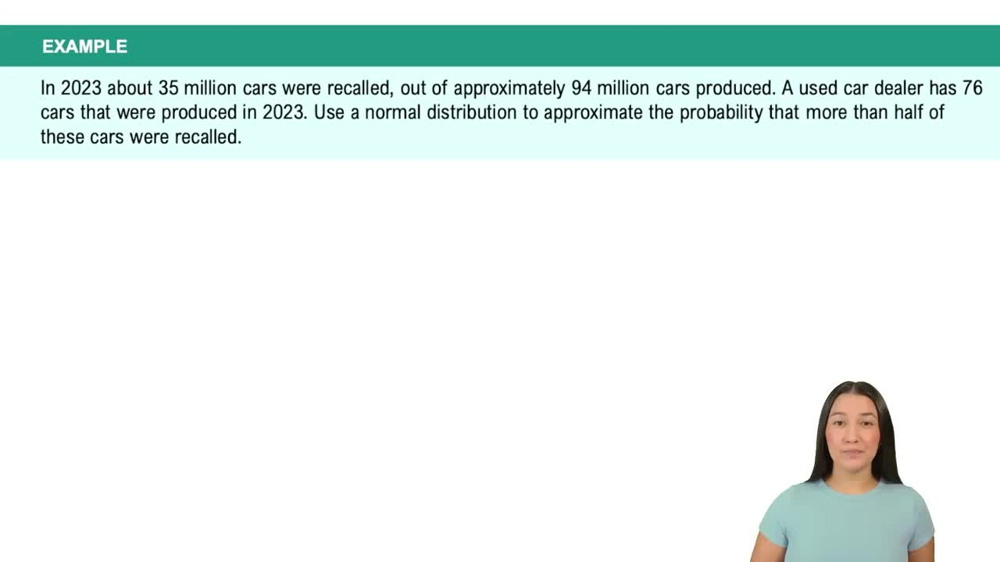 Using the Normal Distribution to Approximate Binomial Probabilities Example 1