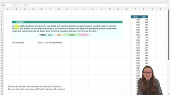 Matched Pairs Hypothesis Test - Excel Example 1