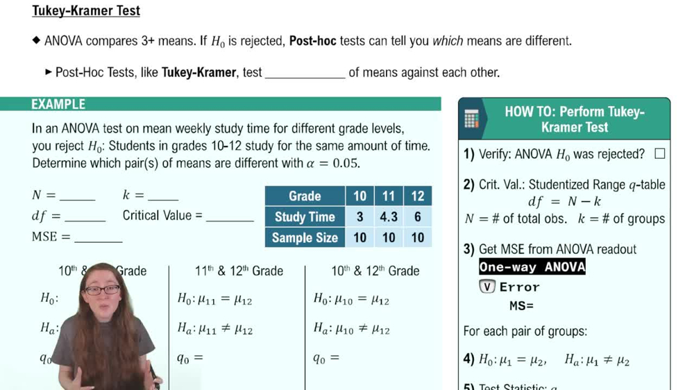 Tukey-Kramer Test