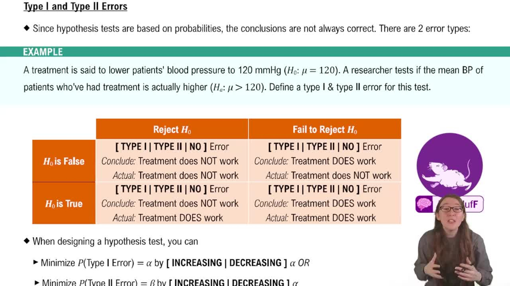 Type I & Type II Errors