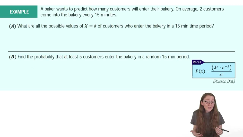 Finding Probabilities Using the Poisson Distribution Example 1