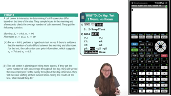 Means Known Variances Hypothesis Test Using TI-84 Example 2