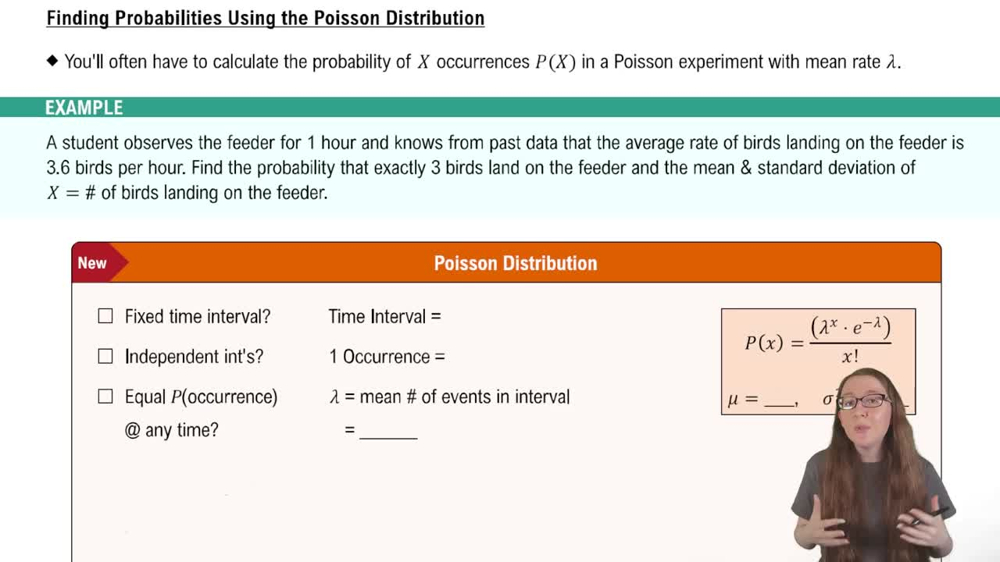 Finding Probabilities Using the Poisson Distribution