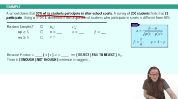 Performing Hypothesis Tests: Proportions Example 2