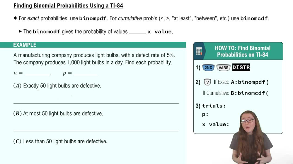 Finding Binomial Probabilities Using TI-84