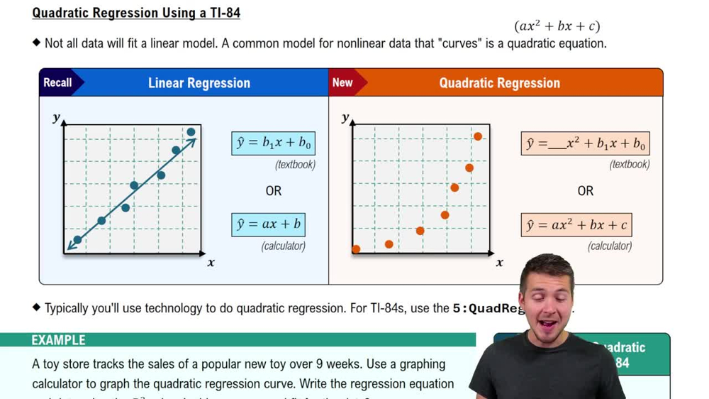Quadratic Regression Using TI-84