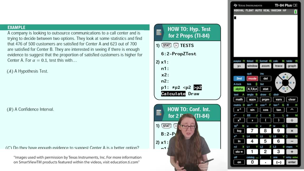 Two Proportions Inferences Using a TI-84 Example 4