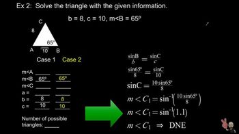 Law of Sines Ambiguous Case (SSA): 0 Triangles