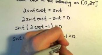 Using Double Angle Identities to Solve Equations, Example 2