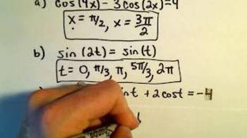 Using Double Angle Identities to Solve Equations, Example 3