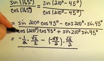 Identities for Sum and Differences of Sine and Cosine, Example 3