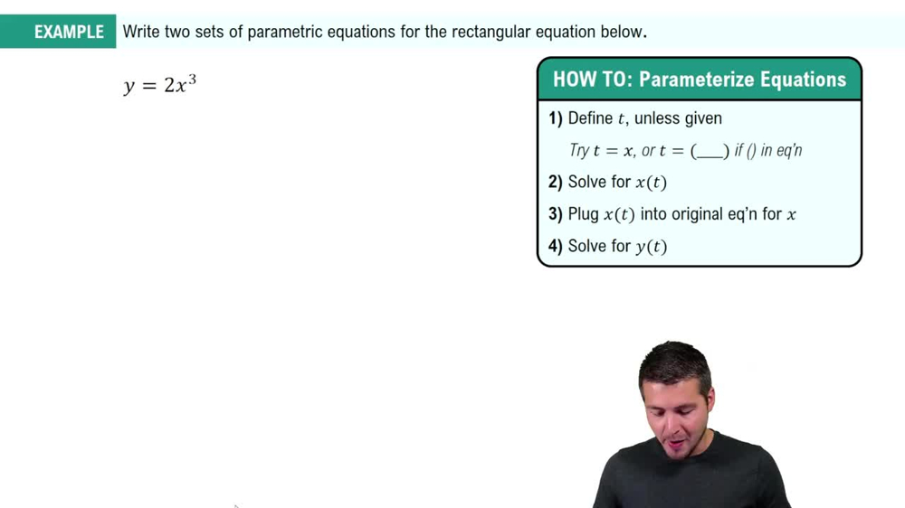 Parameterizing Equations Example 1