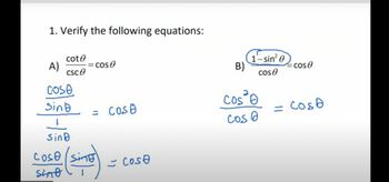 Verifying Trigonometric Identities