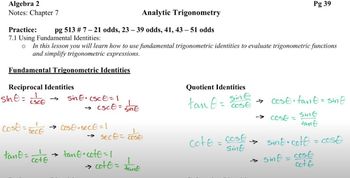 Using Fundamental Trig Identities