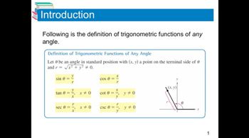 Trig Functions of Any Angle
