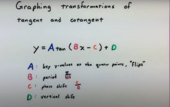 Trigonometry - Transformations of tan and cot