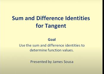 Sum and Difference Identities for Tangent