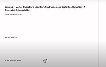 Vector Operations (Geometric Interpretation)