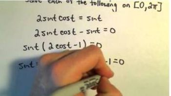 Using Double Angle Identities to Solve Equations, Example 2
