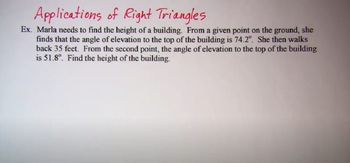 Applications of Right Triangles