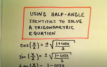 Half Angle Identities to Evaluate Trigonometric Expressions, Example 1