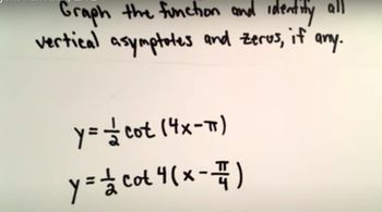 Graphing a Cotangent Function, EX 2