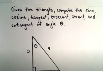All the Trigonometric Values Given a Right Triangle