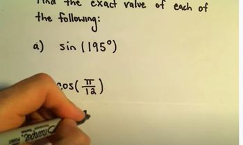 Sum and Difference Identities for Sine and Cosine, More Examples #2
