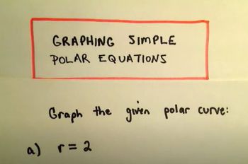 Graphing Simple Polar Equations, Ex 1